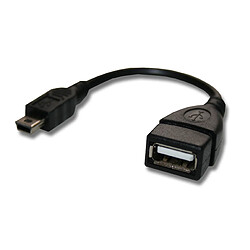 vhbw Adaptateur OTG compatible avec Coby Kyros MID 1125, MID 1126, MID 7022 appareils mobiles - Câble de Mini-USB (männlich) vers USB (femelle), noir