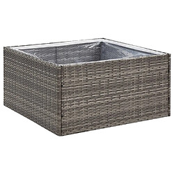 vidaXL Jardinière Gris 80x80x40 cm Résine tressée