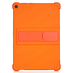 Coque en silicone avec béquille coulissante orange pour votre Lenovo M10 FHD REL X605FC