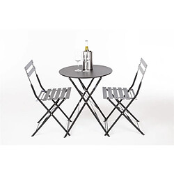 Acheter Chaises de Terrasse en Acier Noir - Lot de 2 - Bolero