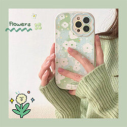 GUPBOO Étui pour iPhone13 Lait Vert Peinture À L'huile Fleur Téléphone Cas Silicone Japon et Corée Du Sud