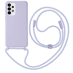 Avizar Coque Cordon pour Galaxy A23 5G et M23 5G Semi-rigide Lanière Tour du Cou violet