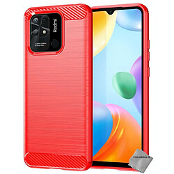 Htdmobiles Coque pour Xiaomi Redmi 10C - housse etui silicone gel carbone + verre trempe - ROUGE