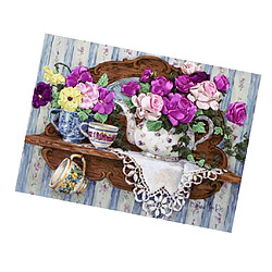 Avis kit de broderie ruban pour débutant coloré motif de fleurs bricolage décor