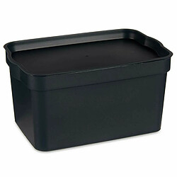 Kipit Boîte de rangement avec couvercle Anthracite Plastique 2,3 L 13,5 x 11 x 20 cm (24 Unités)