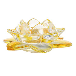 Porte-bougie chauffe-plat en forme de fleur de Lotus en verre de cristal