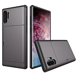 Wewoo Coque Rigide Étui de protection blindé antichoc avec emplacement pour carte Galaxy Note 10 Pro Gris