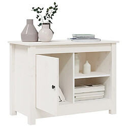 Maison Chic Meuble TV scandinave - Banc TV pour salon Blanc 70x36,5x52 cm Bois de pin massif -MN91598 pas cher