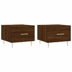 Maison Chic Lot de 2 Tables basses,Table Console pour salon chêne marron 50x50x40 cm bois d'ingénierie -MN44949