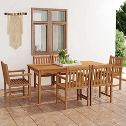 Salle à manger de jardin 7 pcs,Table et chaise à dîner Bois de teck massif -MN53733