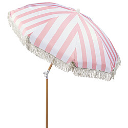 Beliani Parasol de jardin d 150 cm rose et blanc MONDELLO pas cher