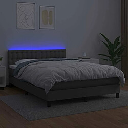 Acheter Sommier à lattes et LED,Cadre à lattes de lit avec matelas pour Adulte Gris 140x190cm -MN86007