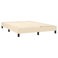 Avis vidaXL Sommier à lattes de lit avec matelas Crème 140x190 cm Tissu