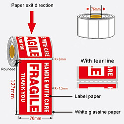 Acheter Wewoo Autocollant d'avertissement anglaisboîte500 PCSétiquette extérieureétiquette fragiletaille 76x127mm