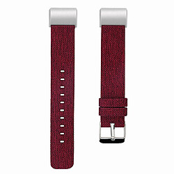 Wewoo Bracelet pour montre connectée FITBIT Charge 2 de en toile avec toiletaille L Rouge