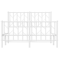 Maison Chic Cadre/structure de lit métal et tête de lit + pied de lit pour adulte - Lit Moderne Chambre blanc 120x190cm -MN14000 pas cher