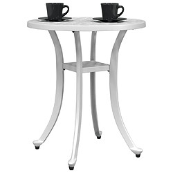 Avis vidaXL Table de jardin blanc Ø48x53 cm aluminium coulé