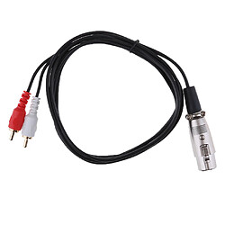 câble audio stéréo câble fil 3 broches xl prise femelle à 2 rca mâle y splitter