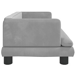 Avis vidaXL Canapé pour enfants gris clair 80x45x30 cm velours