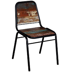 Avis Decoshop26 Lot de 4 chaises de salle à manger cuisine style industriel bois de récupération solide CDS021331