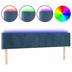 Maison Chic Tête de lit scandinave à LED,meuble de chambre Bleu foncé 203x16x78/88 cm Velours -MN45359