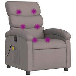 vidaXL Fauteuil de massage inclinable Taupe Tissu