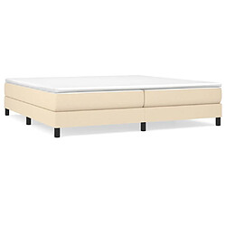 vidaXL Sommier à lattes de lit avec matelas Crème 200x200 cm Tissu