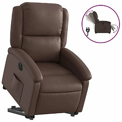 Maison Chic Fauteuil Relax pour salon, Fauteuil inclinable électrique marron similicuir -GKD50304