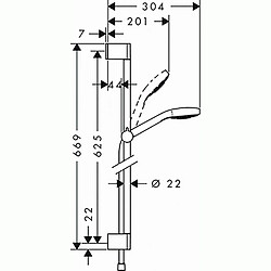 ensemble de douche - croma select s 110 vario / unica croma - hansgrohe 26566400