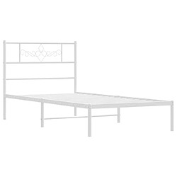 Maison Chic Lit adulte - Cadre de lit métal avec tête de lit pour chambre blanc 100x190 cm -MN59132 pas cher