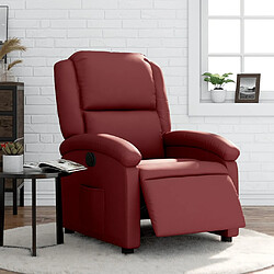 vidaXL Fauteuil inclinable électrique Rouge bordeaux Similicuir