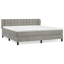 Maison Chic Lit Adulte - Lit simple Lit à sommier tapissier et matelas moelleux - Meuble de Chambre - Gris clair 160x200cm Velours -MN45473