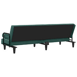 Maison Chic Canapé-lit convertible, Clic-Clac avec accoudoirs vert foncé velours -GKD62313 pas cher