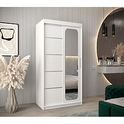 Abiks Meble Armoire PROMO V2 À Portes Coulissantes 200/100/62 2 Portes (Blanc/Blanc)