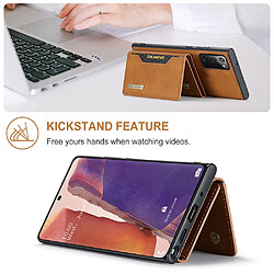 Dg.Ming Coque en TPU + PU avec béquille magnétique à trois volets marron pour votre Samsung Galaxy Note 20