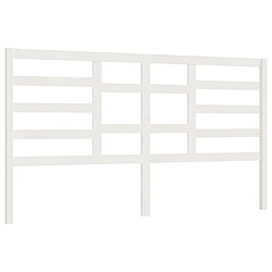 Maison Chic Tête de lit scandinave,Meuble de chambre Blanc 186x4x104 cm Bois massif de pin -MN93491