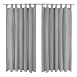 vidaXL Rideau occultant avec boucles 2 pcs 140 x 175 cm Gris