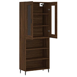 Avis vidaXL Buffet haut Chêne marron 69,5x34x180 cm Bois d'ingénierie