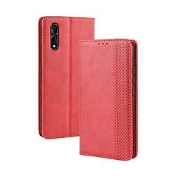 Wewoo Housse Coque Étui en cuir à boucle magnétique avec rétro pour Crazy Horse Texture horizontale vivo iQOO Neo / S1 / Y7S / Z5avec porte-cartes et fentes cartes et cadre photo Rouge