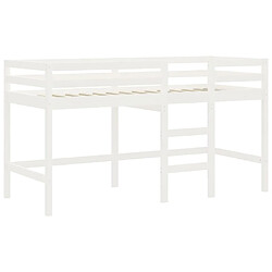 Acheter Vidaxl Lit mezzanine enfants échelle blanc 80x200 cm bois pin massif