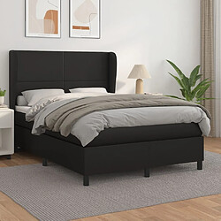 Maison Chic Lit Adulte - Lit simple Lit à sommier tapissier avec matelas moelleux - Meuble de Chambre - Noir 140x200 cm Similicuir -MN62622