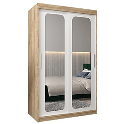 Abiks Meble Armoire PROMO T3 À Portes Coulissantes 200/120/62 2 Portes (Sonoma/Blanc)