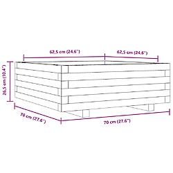 vidaXL Jardinière 70x70x26,5 cm bois de pin massif pas cher