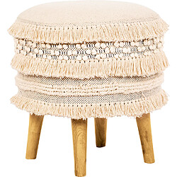 ICONIK INTERIOR Tabouret Pouf Rond - Style Boho Bali - Jenny Blanc