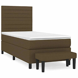 Maison Chic Lit adulte- Lit + matelas,Sommier à lattes de lit avec matelas Marron foncé 90x190 cm -GKD56590