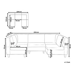 Avis Beliani Canapé modulable 5 places en tissu beige clair UNSTAD