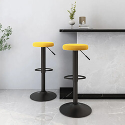 vidaXL Tabourets de bar lot de 2 jaune moutarde velours