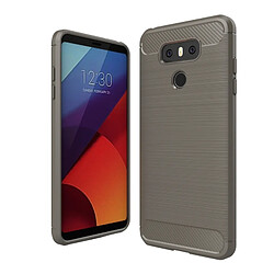 Wewoo Coque gris pour LG G6 Texture de fibre de carbone brossé Antichoc TPU Housse de protection