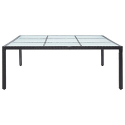 vidaXL Table à dîner de jardin Noir 200x200x74 cm Résine tressée