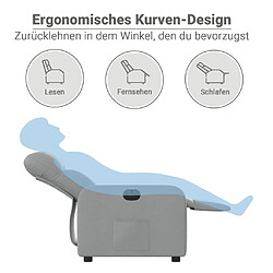 vidaXL Fauteuil inclinable électrique Gris clair Tissu pas cher